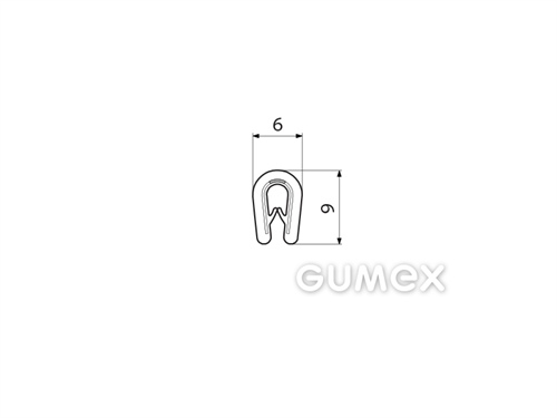 Profil U-PIRELI mit Metallverstärkung ohne Bauch A1011, 78°ShA, PVC, -25°C/+70°C, weiß, 